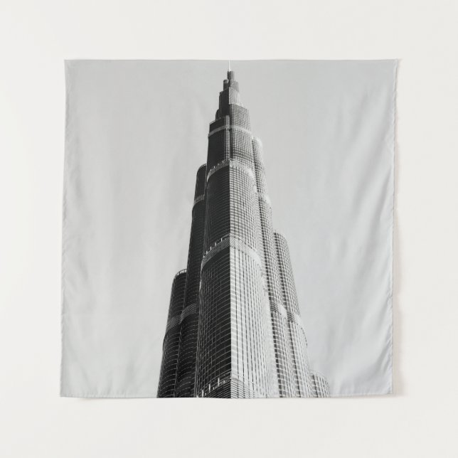 TAPETE DE PAREDE FOTO GRAYSCALE DO EDIFÍCIO DE ALTO AUMENTO (Frente)