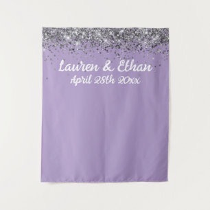 Tapete De Parede Foto personalizada Booth Prop Purple e Prata
