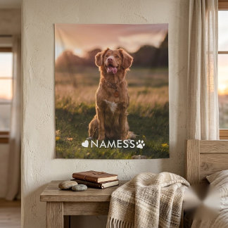 Tapete De Parede Foto Personalizada Com O Nome Do Seu Cachorro