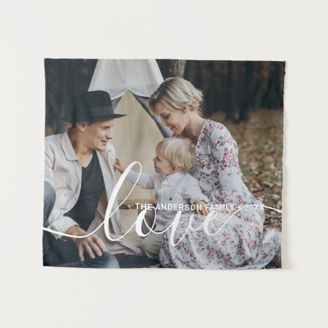 Tapete De Parede Foto personalizada da família com nome personaliza (Frente (Horizontal))