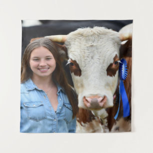 Tapete De Parede Foto Personalizada de Vaca de Exposição de Gado