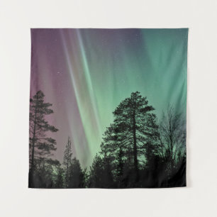 TAPETE DE PAREDE FOTO SILHOUETTE DA AURORA BOREALIS