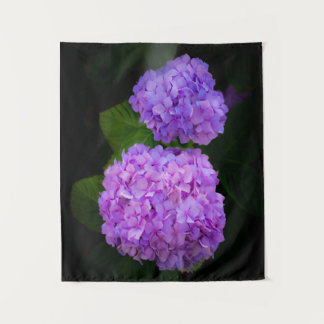 Tapete De Parede Foto van mooie paarse hortensia op een wandkleed