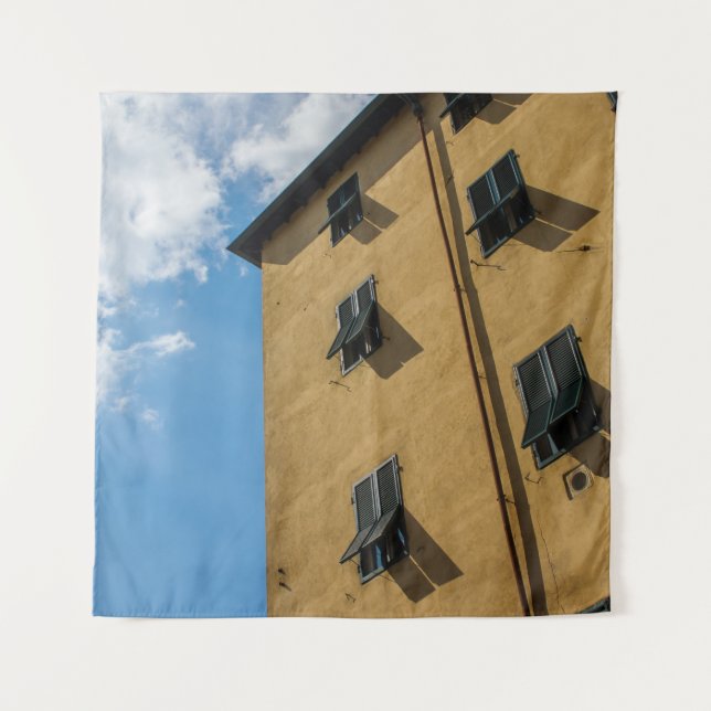 TAPETE DE PAREDE FOTOGRAFIA DE ÂNGULO BAIXO DA JANELA DE LOUVER MAR (Frente)