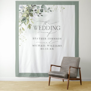 Tapete De Parede Fotografia de Casamento com Aquarela Floral de Ver