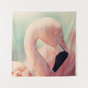 Tapete De Parede Fotografia de foco suave do flamingo rosa