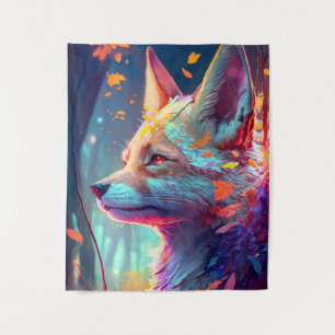 Tapete De Parede Fox Animal Portrait Painting Dark Character Spirit