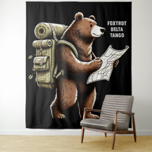 Tapete De Parede Foxtrot Delta Tango Engraçado Bear