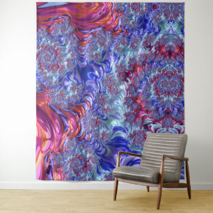Tapete De Parede Fractal Abstrato digital de trippy Groovy colorido