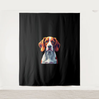 Tapete De Parede Francês Brittany Spaniel Mãe Pai Cachorro Face Pop