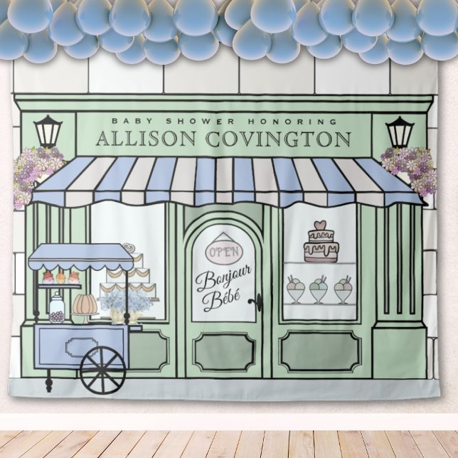 Tapete De Parede Francês, Chá de fraldas de menino Panorâmica do Ph (Parisian boy Baby Shower)