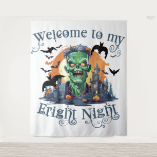 Tapete De Parede Frankenstein de Halloween Bem-vindo à Minha Noite