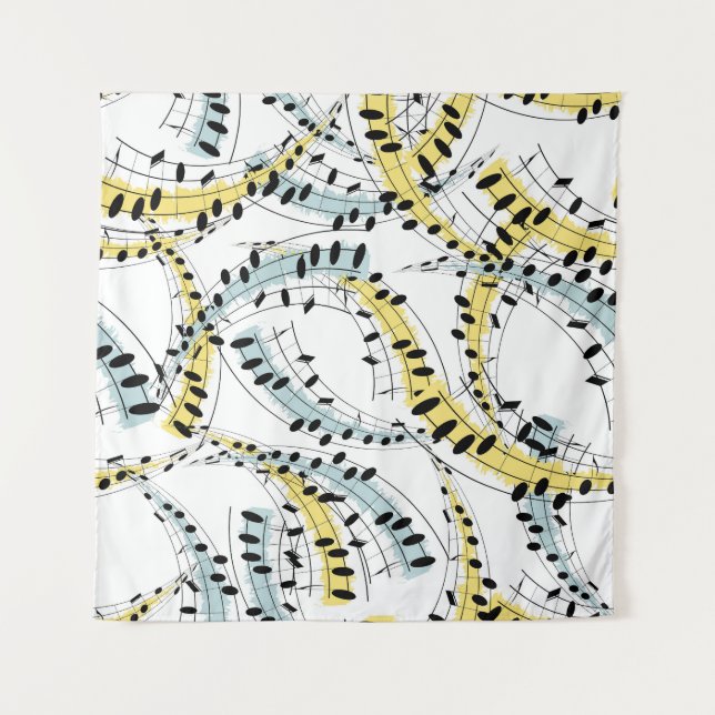 Tapete De Parede Frases Musicais: Fundo Branco Cheio. (Frente)