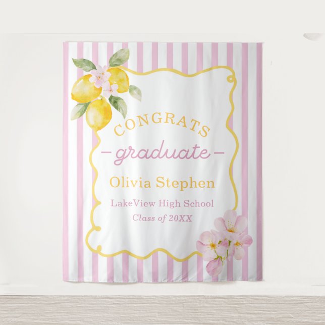 Tapete De Parede Freshly Graduated Lemon Graduation Decor (Frente)