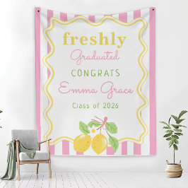 Tapete De Parede Freshly Graduated Lemon Pink Stripes Graduation
