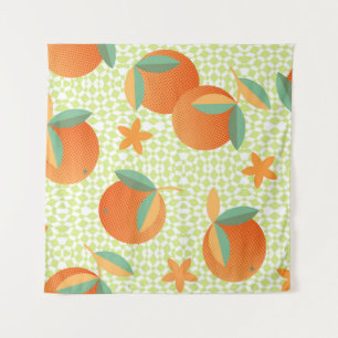 Tapete De Parede Fruta Exótica Laranja: Vintage Tropical.