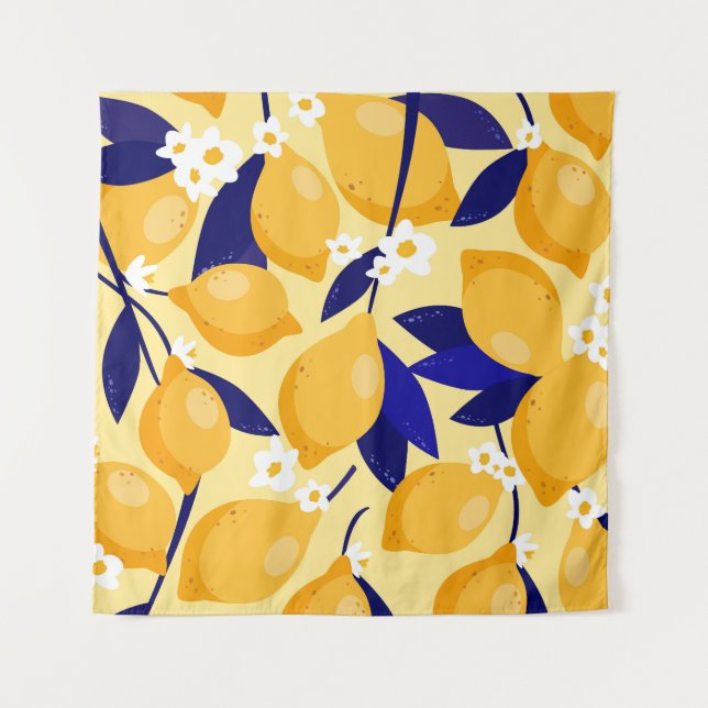 Tapete De Parede Frutas de limão: padrão de comida. (Frente)