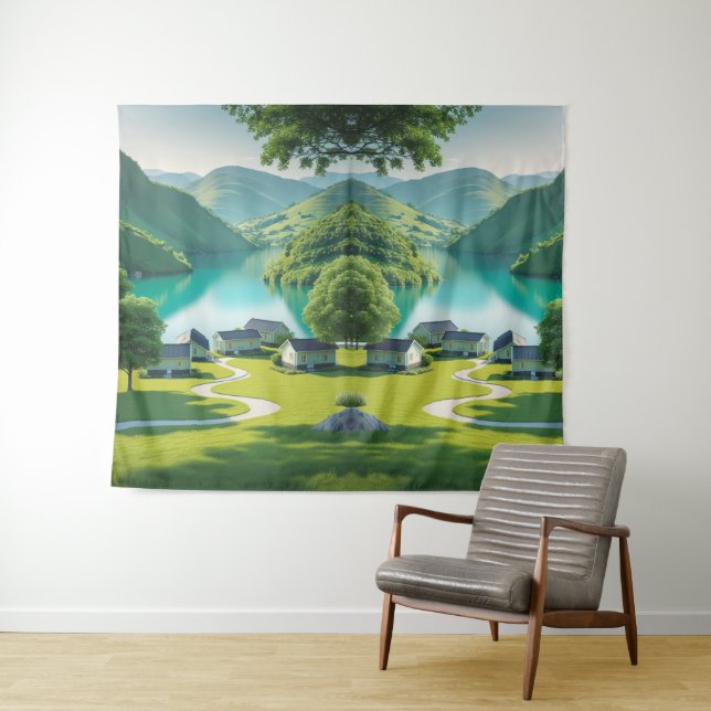 Tapete De Parede "Fuga aos picos - lago alpino" (In Situ (Horizontal))