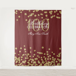 Tapete De Parede Fundo 100º aniversário Dourado Borgonha Confetti