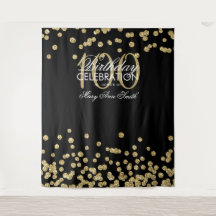 Fundo 100º Aniversário Dourado Confetti