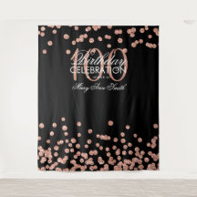 Fundo 100º Aniversário Rosa Dourado Confetti