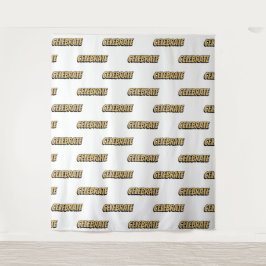 Tapete De Parede Fundo Branco de Foto com Padrão de Celebração de Q