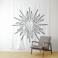 Fundo Celestial do Sol Caprichoso Preto e Branco