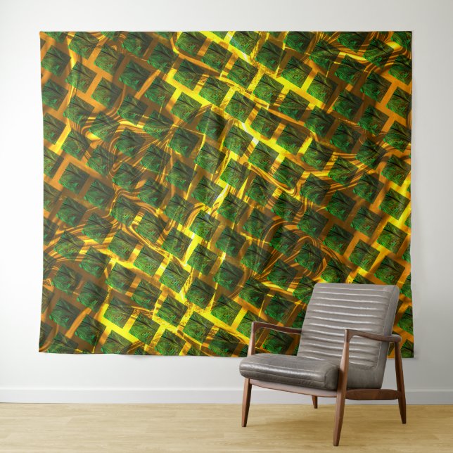 Tapete De Parede Fundo com imagem verde dourada? Largos. (In Situ (Horizontal))