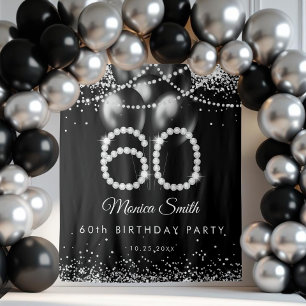 Tapete De Parede Fundo da Festa de aniversário 60ª Ouros Elegantes