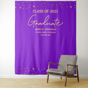 Tapete De Parede Fundo da turma de 2021 da turma de ouro roxo Gradu