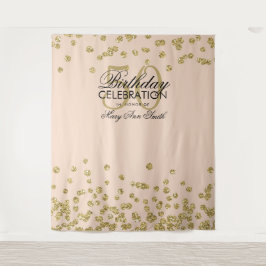 Tapete De Parede Fundo de 50º Aniversário Rosa Bege Dourado Confete