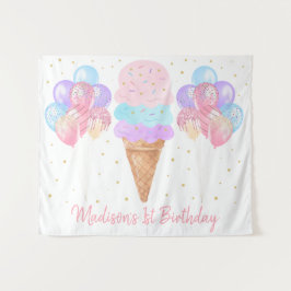 Tapete De Parede Fundo de Aniversário do Pastel Dourado Rosa-sorvet