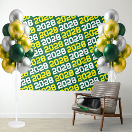 Tapete De Parede Fundo de Ano de Turma de Formatura Verde e Amarelo