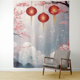 Tapete De Parede Fundo de Ano Novo Feliz Oriental