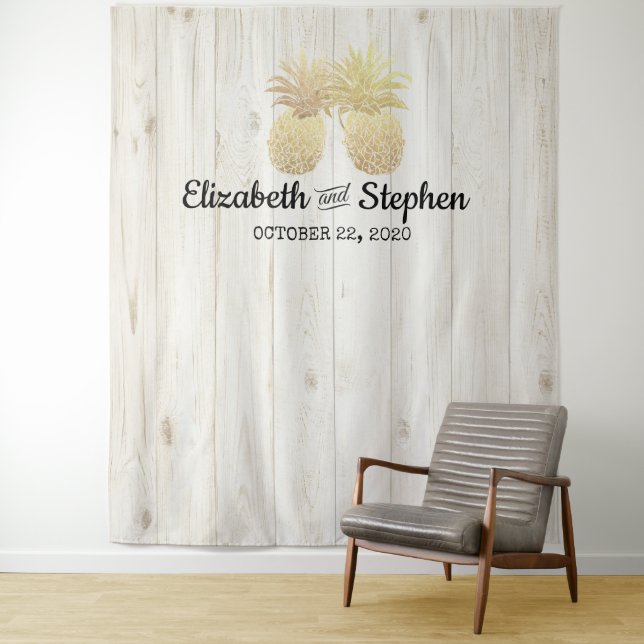 Tapete De Parede Fundo de Booth de Foto de Casamento Casal Abacaxi  (In Situ)