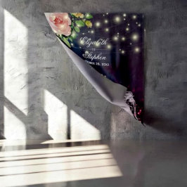 Tapete De Parede Fundo de Booth de Foto de Casamento Chic Floral Ma