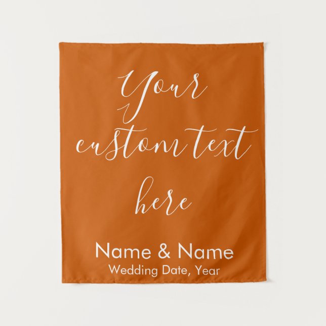 Tapete De Parede Fundo de casamento Boho laranja queimado Recepção  (Frente)