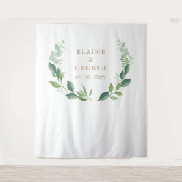 Tapete De Parede Fundo de Casamento Botânico Eucalyptus Greenery