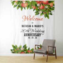 Tapete De Parede Fundo de casamento com frutas de pêssego