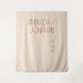 Tapete De Parede Fundo de casamento cor de amêndoa minimalista eleg