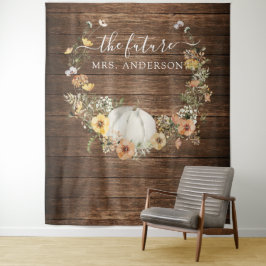 Tapete De Parede Fundo de casamento de abóbora de colheita floral p