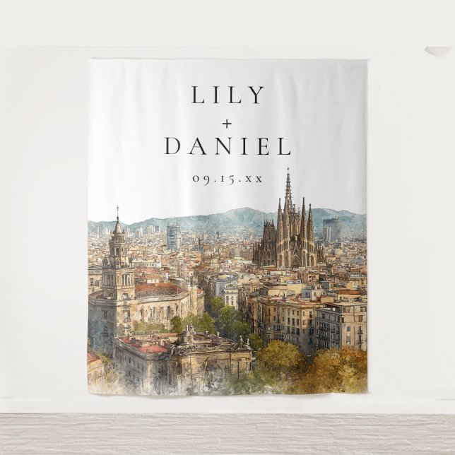 Tapete De Parede Fundo de casamento de Barcelona (Frente)