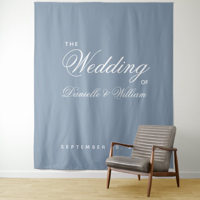 Tapete De Parede Fundo de casamento elegante e simples em azul poei (In Situ)