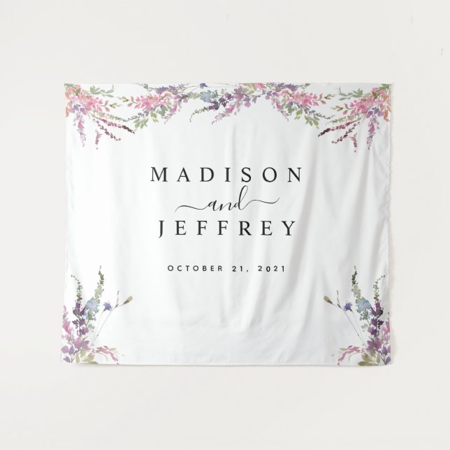 Tapete De Parede Fundo de Casamento Floral de primavera Wildflower (Frente (Horizontal))