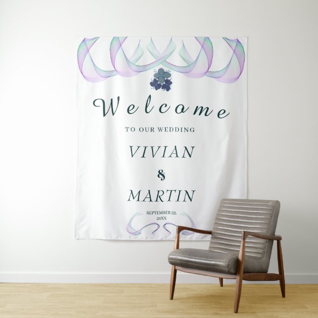 Tapete De Parede Fundo de casamento floral mini fé real roxa (In Situ)