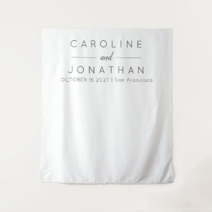 Tapete De Parede Fundo de Casamento Personalizado Branco Minimalist