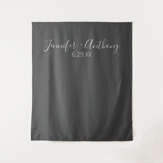 Tapete De Parede Fundo de Casamento Personalizado Mínimo (Frente)