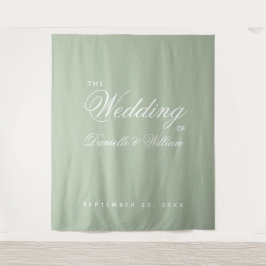 Tapete De Parede Fundo de casamento simples em cor verde sage elega