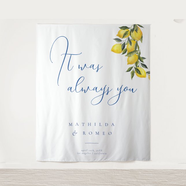 Tapete De Parede Fundo de Casamentos entre Azulejos e Citros do Med (Frente)