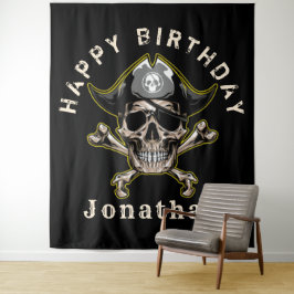 Tapete De Parede Fundo de Caveira Pirata